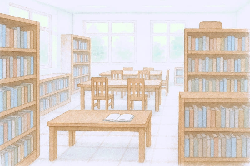 野亜高校の図書室