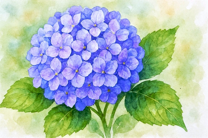 挿し木で咲いた紫陽花