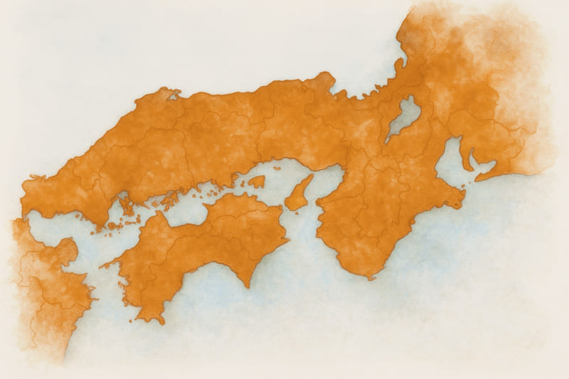 近畿地方の地図