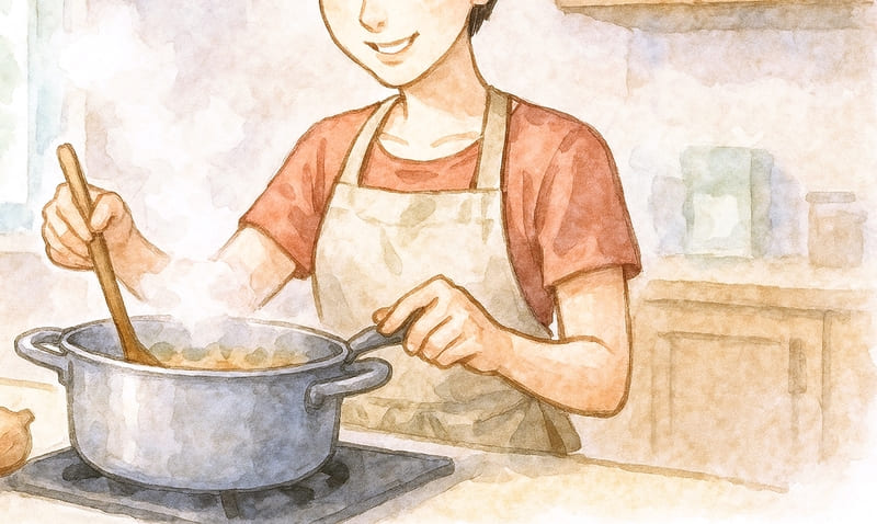 ご飯を作りに来てくれた29歳の女性、敏子