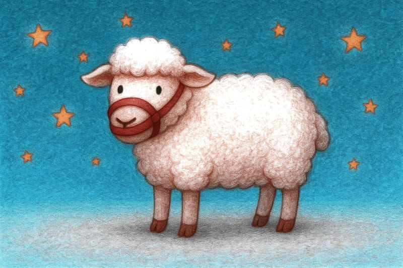 口輪をした羊