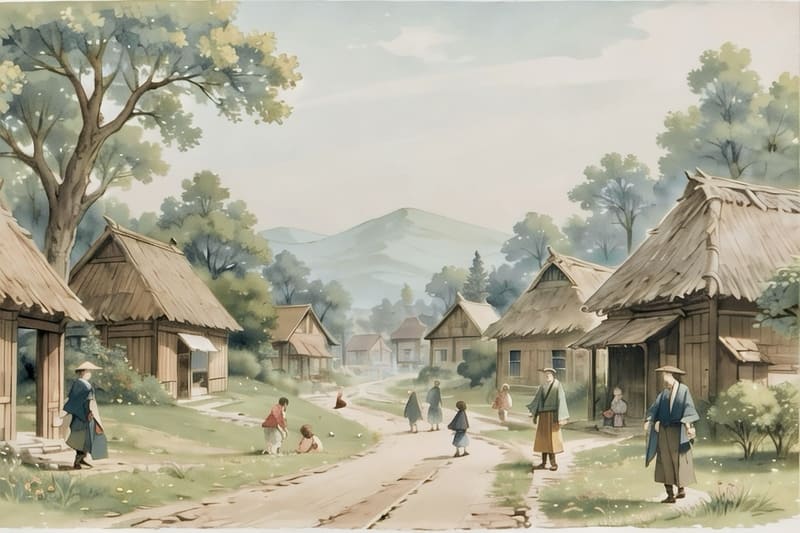 神奈川県府中の江戸末期の集落の風景