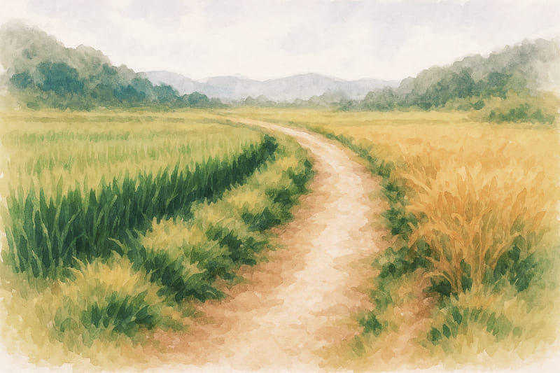 最後無骨が歩いていたあぜ道