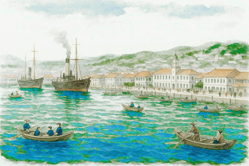 明治時代の横浜港