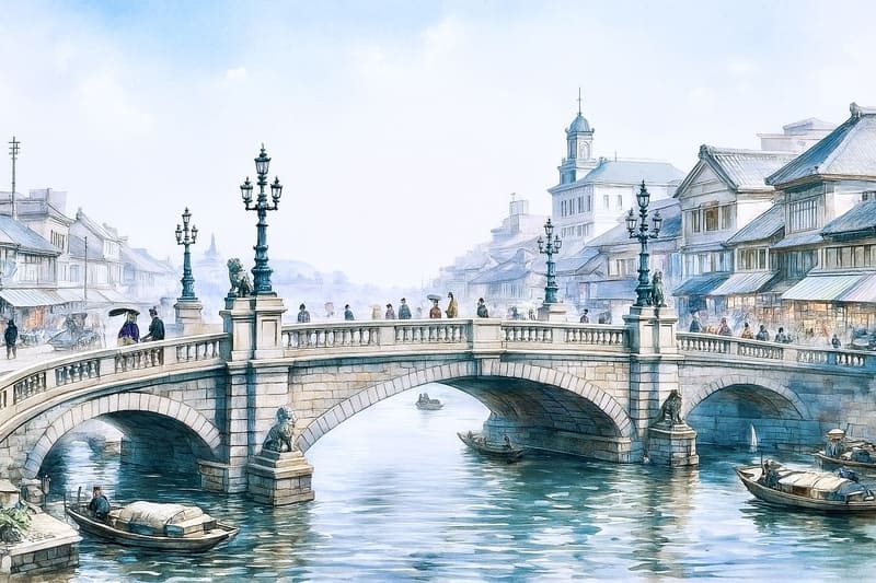 明治時代の日本橋　イラスト