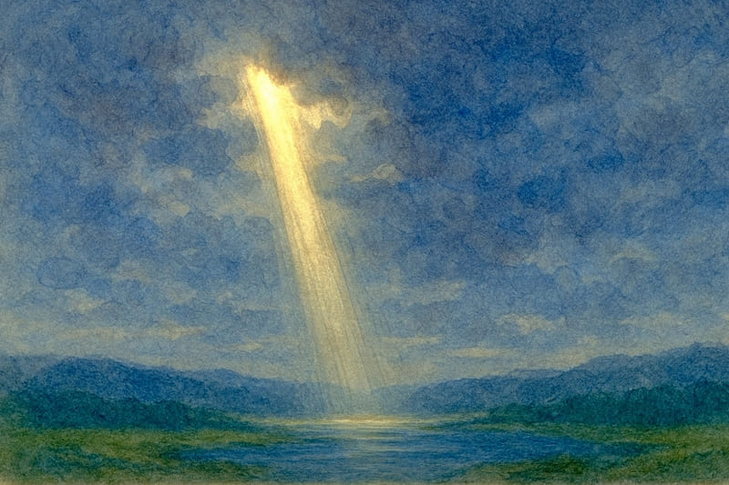 天から漏れ出た一筋の明かり