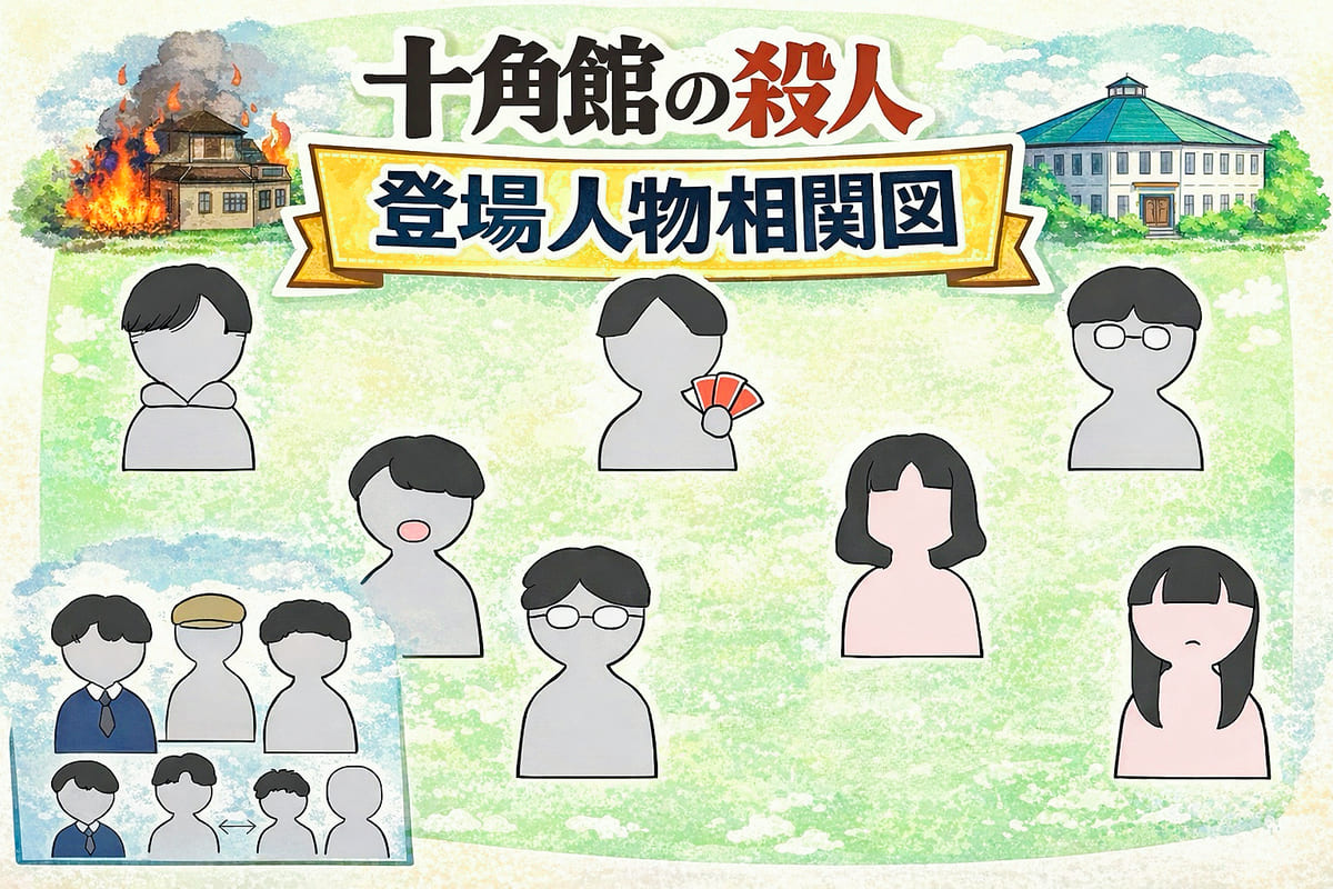十角館の殺人 登場人物相関図｜イラスト付・ネタバレあり