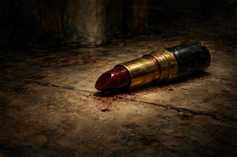 床に落ちたアガサの口紅