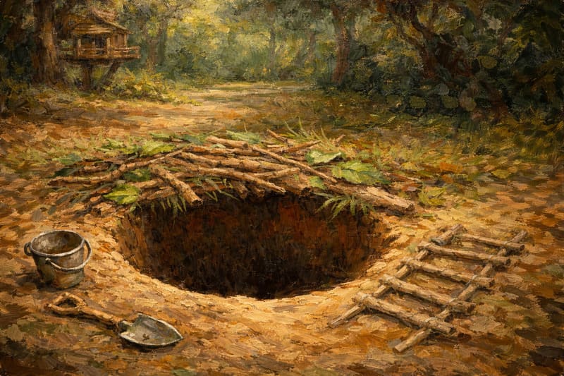 森に作った落とし穴