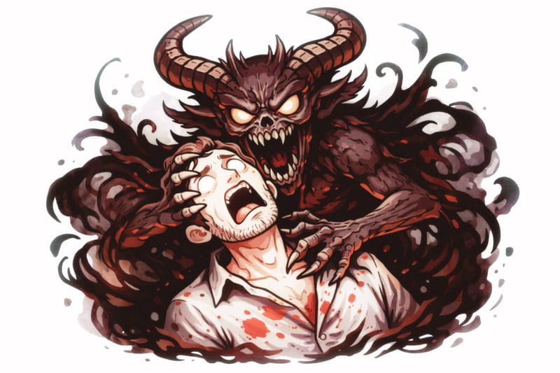 悪魔に憑かれた人のイメージ