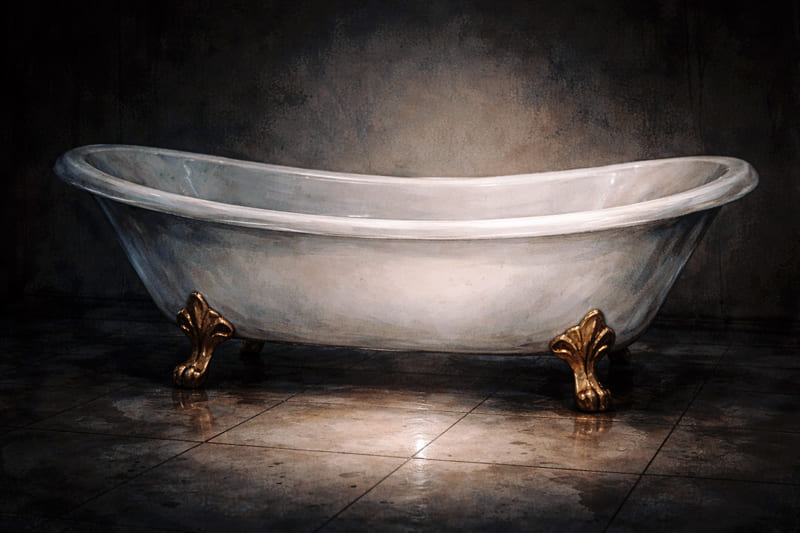 不穏な雰囲気のバスタブ