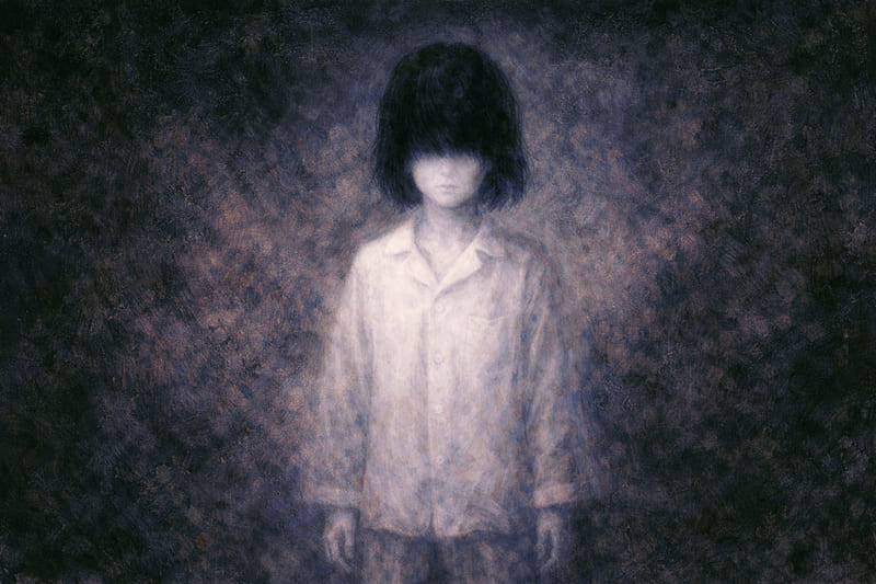 由季弥のイメージイラスト。白いパジャマに肩まである黒髪