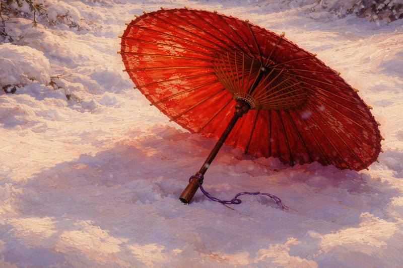 雪と唐傘