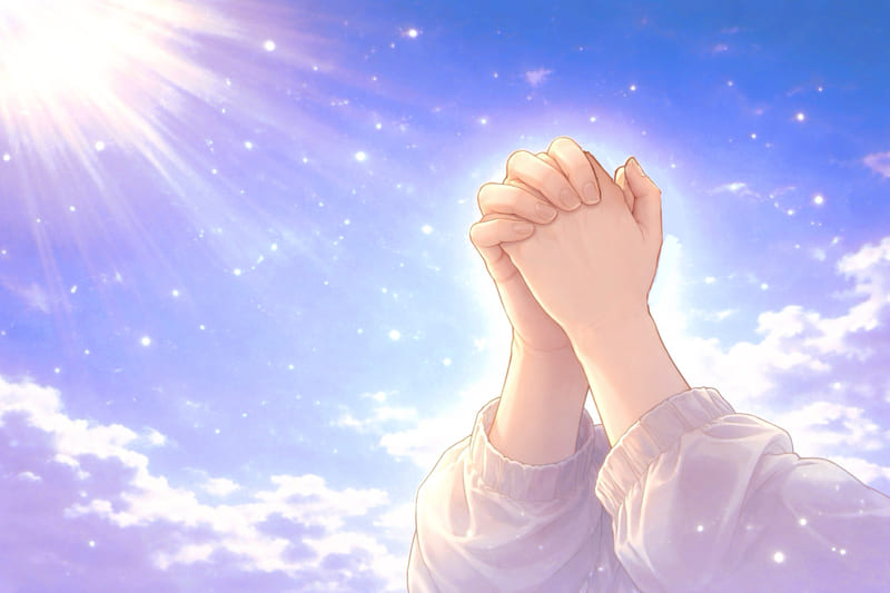 祈る女性イラスト