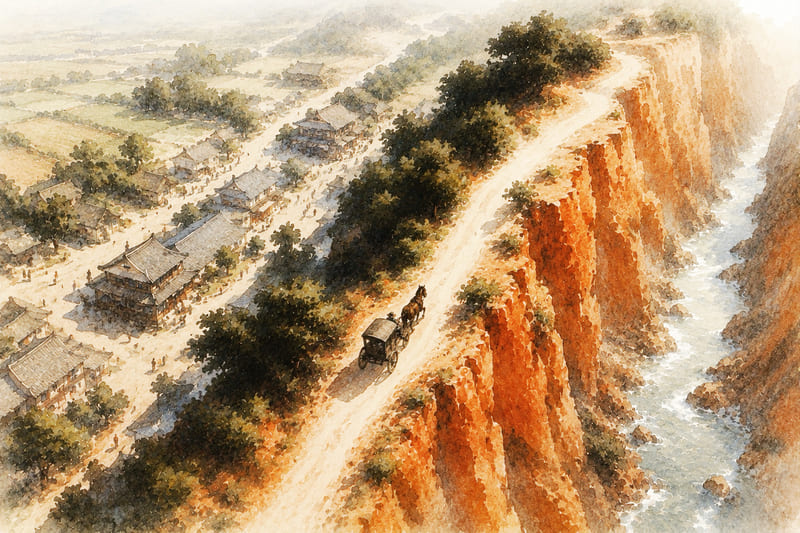 大正時代の風景を空からの視点で