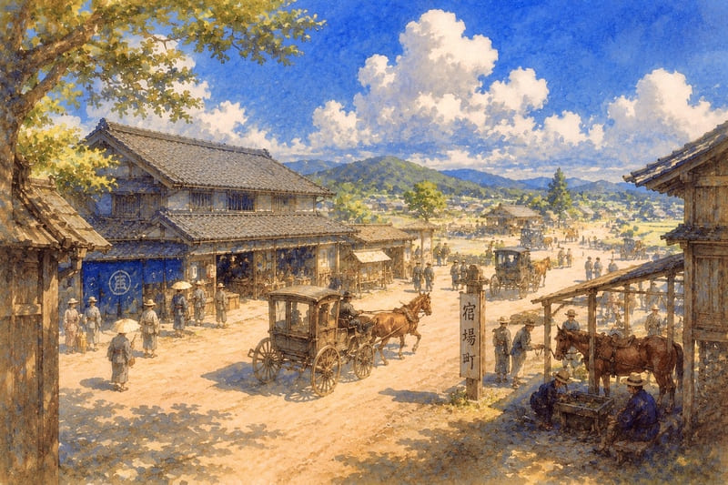 真夏の宿場町（大正時代）