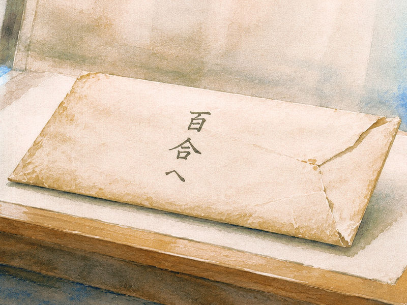 「百合へ」と書かれた、展示された古い遺書