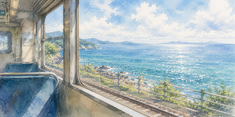 電車から見える海