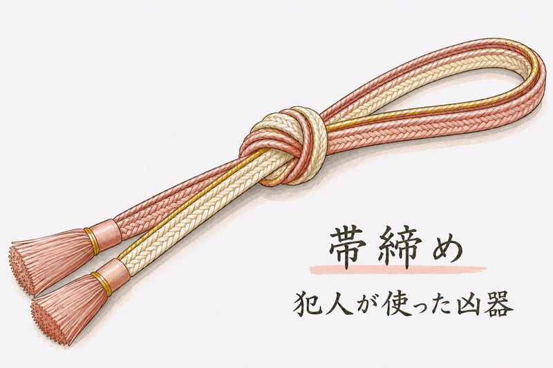 帯締め。犯人が使った凶器