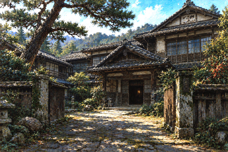 志村家。古ぼけた日本家屋