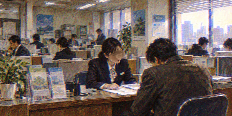 保険会社の窓口(作中の舞台である1996年ごろ)
