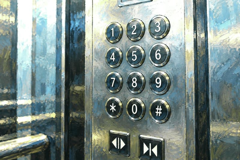 エレベーターの暗証番号ボタン