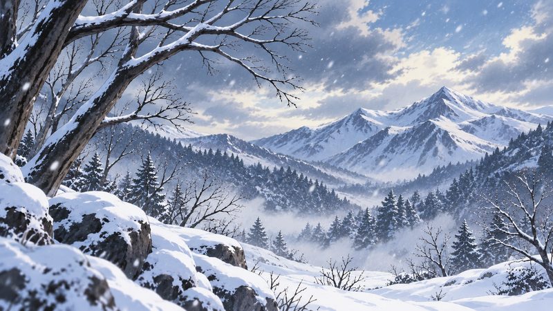 逃亡した雪山
